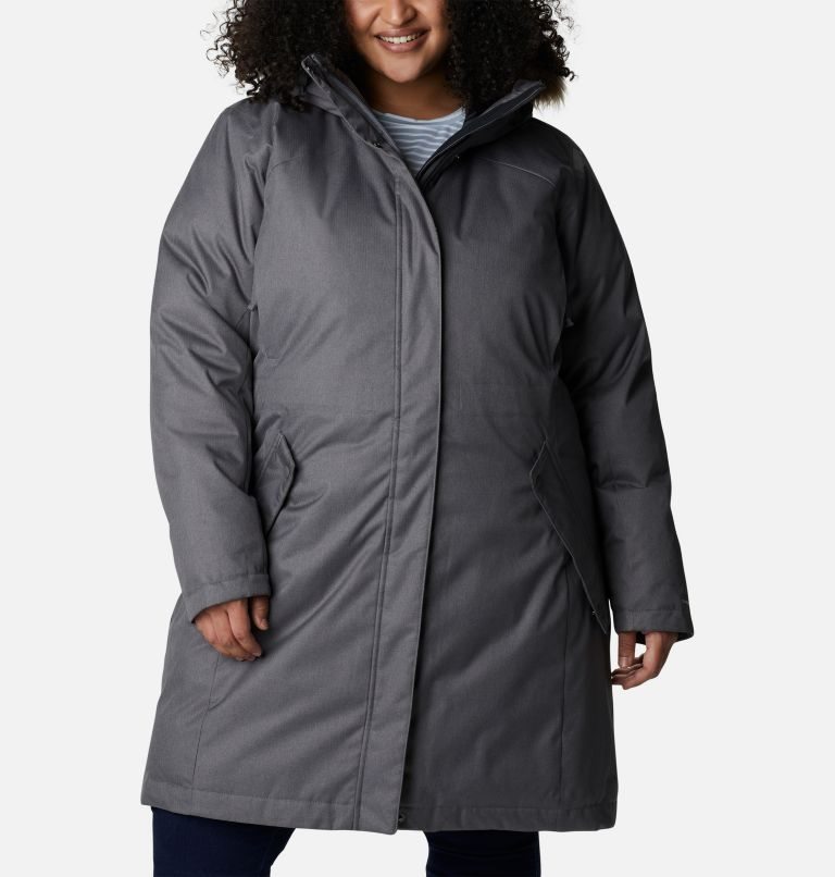 Women\'s Columbia Juniper Ridge Omni-Heat Infinity Down Parka Jackets Dark Grey | Plus Size CA-D681C